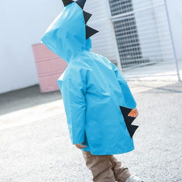 Cartoon Dinosaur Children Fashion Raincoat Size: L (Blue) - Image 6