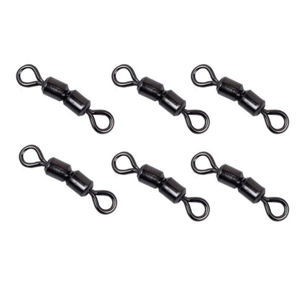 100 PCS 8 Word Shape Fishing Rolling Swivels Dual Rings Connector - Image 3