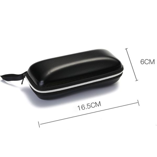 Sunglasses PU Leather Shell Zipper Glasses Case Box, Size: 16.5*6cm - Image 2