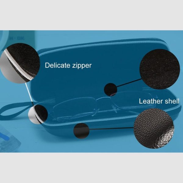 Sunglasses PU Leather Shell Zipper Glasses Case Box, Size: 16.5*6cm - Image 5