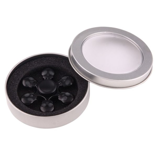 Fidget Spinner Toy Stress Reducer Anti-Anxiety Toy, About 3 Minutes Rotation Time, Skull Shape Six Leaves - Image 10