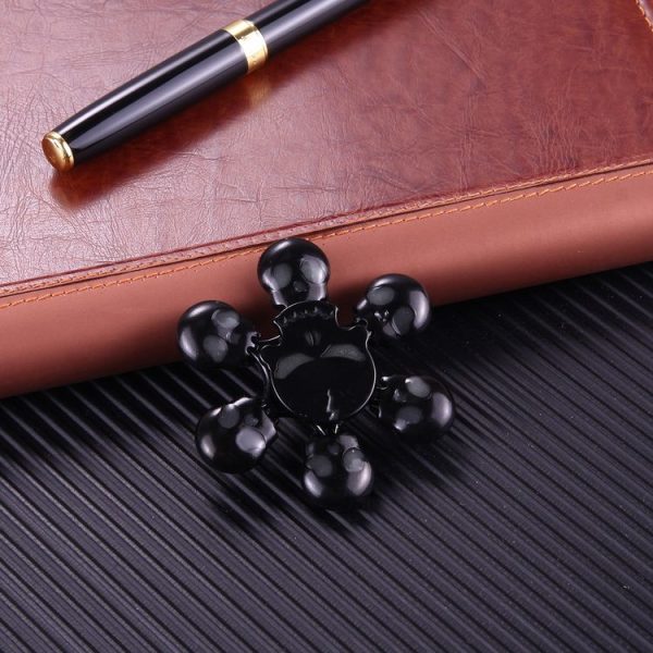 Fidget Spinner Toy Stress Reducer Anti-Anxiety Toy, About 3 Minutes Rotation Time, Skull Shape Six Leaves - Image 2