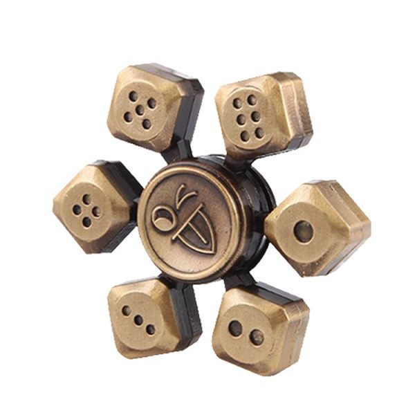 Fidget Spinner Toy Stress Reducer Anti-Anxiety Toy, About 2.0 Minutes Rotation Time, Steel Beads Bearing, Dice Shape Six Leaves