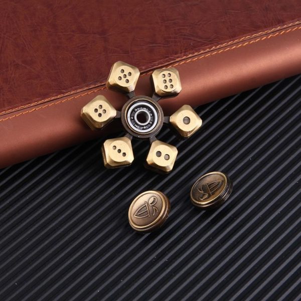Fidget Spinner Toy Stress Reducer Anti-Anxiety Toy, About 2.0 Minutes Rotation Time, Steel Beads Bearing, Dice Shape Six Leaves - Image 4