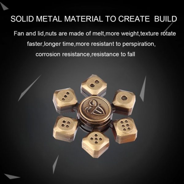 Fidget Spinner Toy Stress Reducer Anti-Anxiety Toy, About 2.0 Minutes Rotation Time, Steel Beads Bearing, Dice Shape Six Leaves - Image 8