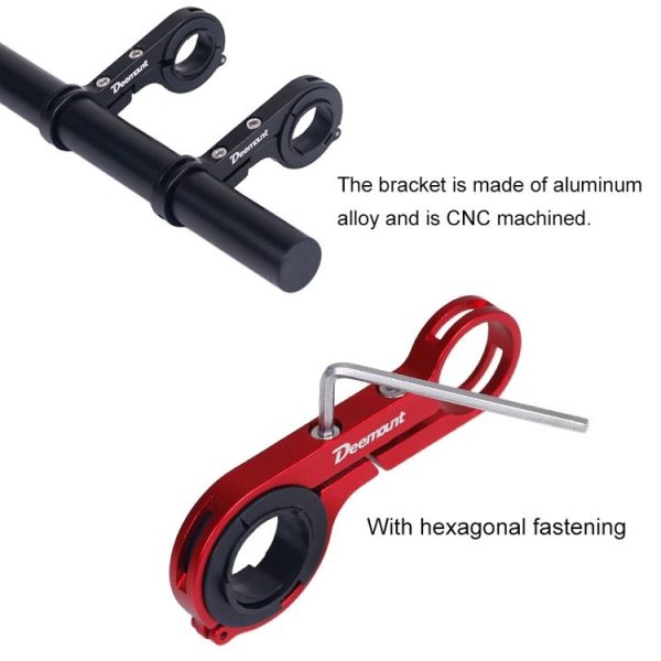 HLD-208 Mountainous Bicycle Aluminium Alloy Handlebar Extension Frame Flashlight Bracket (Black) - Image 4