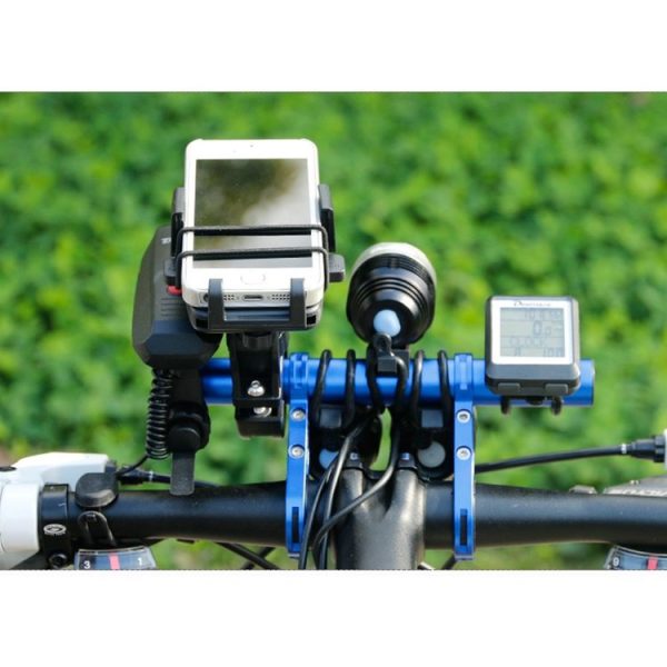 HLD-208 Mountainous Bicycle Aluminium Alloy Handlebar Extension Frame Flashlight Bracket (Black) - Image 5