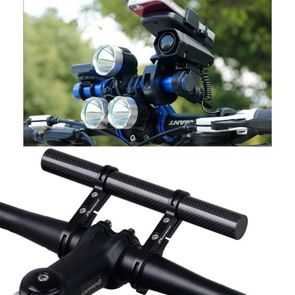 HLD-208 Mountainous Bicycle Aluminium Alloy Handlebar Extension Frame Flashlight Bracket (Black) - Image 6