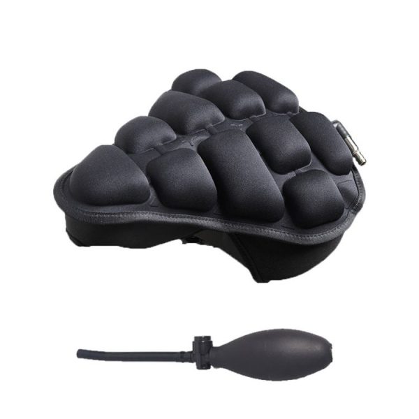 BC-203 2.0 M Size Bicycle Foldable Inflatable Airbag Cushion Seat Cover with Inflator (Black)