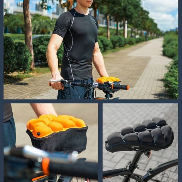 BC-203 2.0 M Size Bicycle Foldable Inflatable Airbag Cushion Seat Cover with Inflator (Black) - Image 7