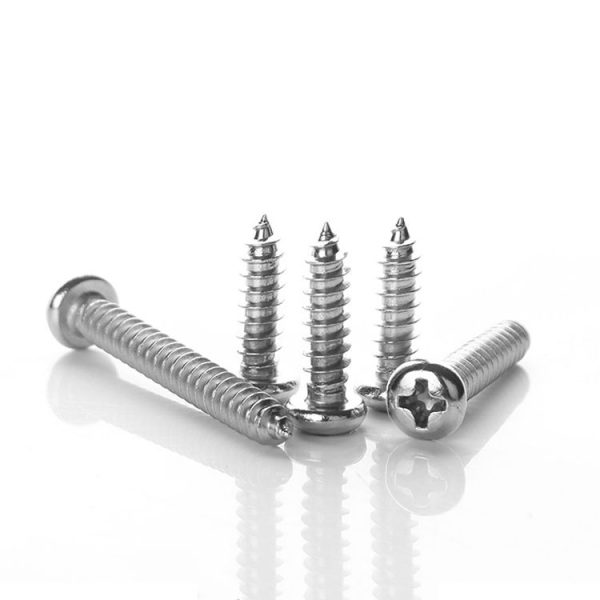 200 PCS 201 Stainless Steel Cross Round-headed Tapping Thread Screw, M3x8 - Image 2