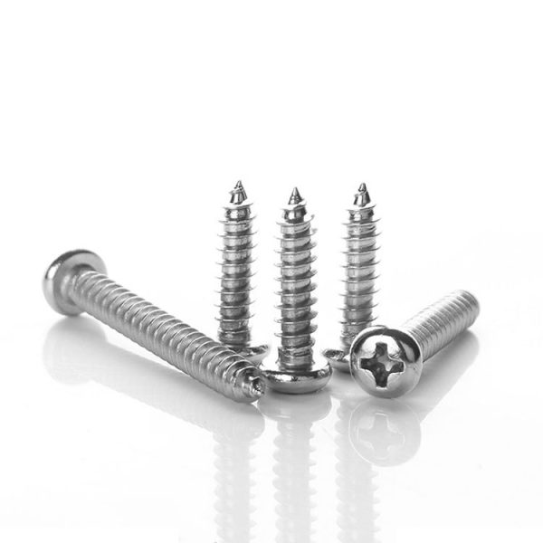 200 PCS 201 Stainless Steel Cross Round-headed Tapping Thread Screw, M4x10 - Image 2