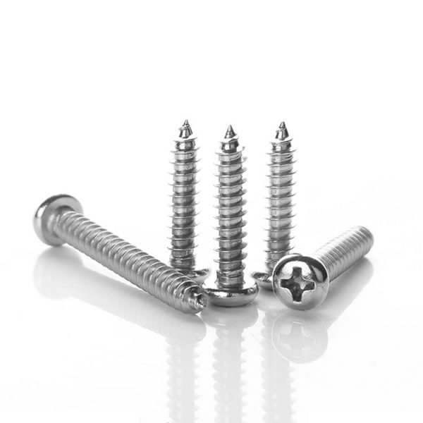 200 PCS 201 Stainless Steel Cross Round-headed Tapping Thread Screw, M4x14 - Image 2