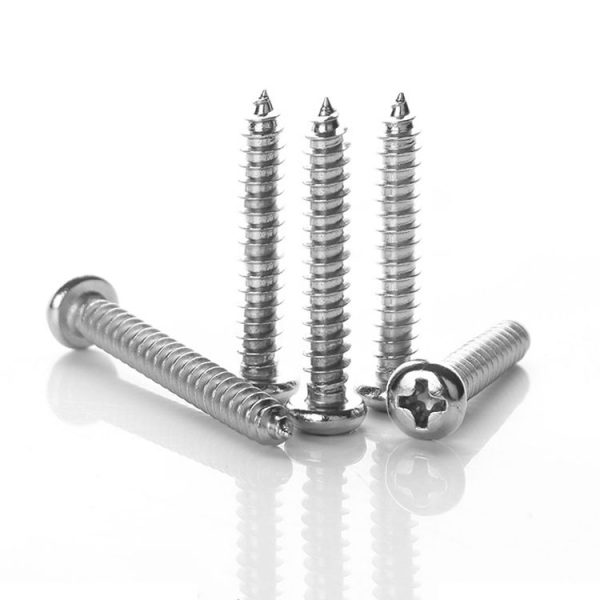 200 PCS 201 Stainless Steel Cross Round-headed Tapping Thread Screw, M5x30 - Image 2
