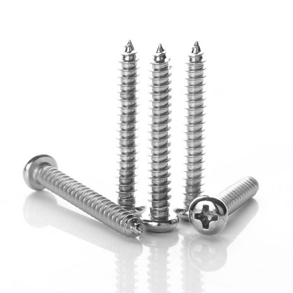 200 PCS 201 Stainless Steel Cross Round-headed Tapping Thread Screw, M5x45 - Image 2