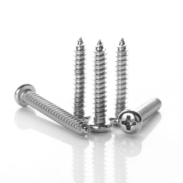 200 PCS 201 Stainless Steel Cross Round-headed Tapping Thread Screw, M6x20 - Image 2