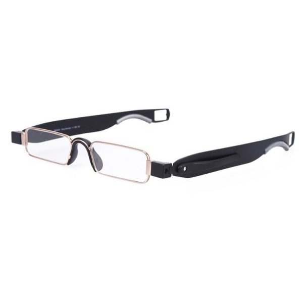 Portable Folding 360 Degree Rotation Presbyopic Reading Glasses with Pen Hanging, +2.50D (Black) - Image 2
