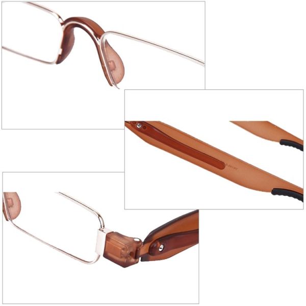 Portable Folding 360 Degree Rotation Presbyopic Reading Glasses with Pen Hanging, +2.50D (Black) - Image 5