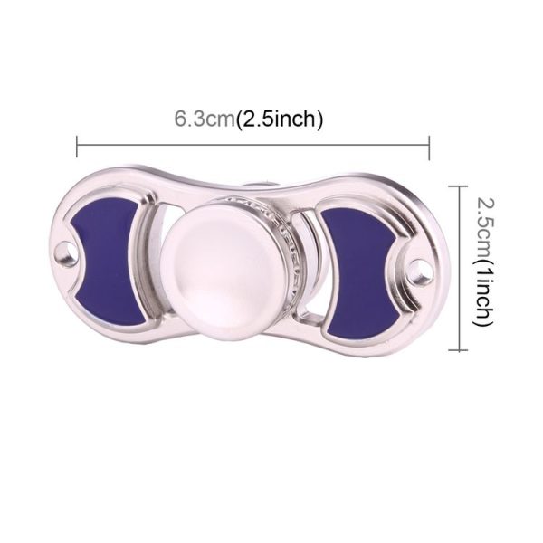 Zinc Alloy Fidget Spinner Toy Stress Reducer Anti-Anxiety Toy for Children and Adults, 2.5 Minutes Rotation Time, Small Steel Beads Bearing, Two Leaves (Dark Blue) - Image 3