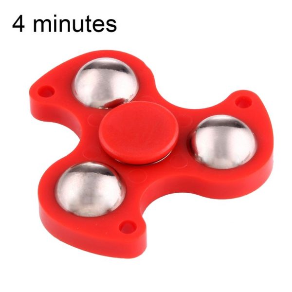 Fidget Spinner Toy Stress Reducer Anti-Anxiety Toy for Children and Adults, 4 Minutes Rotation Time, Plastic Three Leaves Whirlwind, Big Ceramic Beads Bearing (Red)