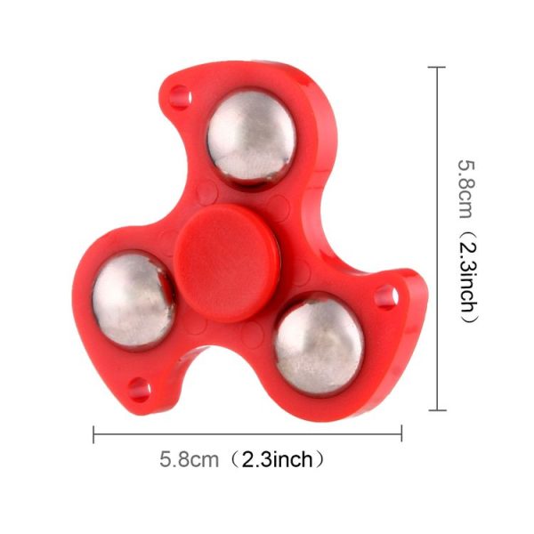 Fidget Spinner Toy Stress Reducer Anti-Anxiety Toy for Children and Adults, 4 Minutes Rotation Time, Plastic Three Leaves Whirlwind, Big Ceramic Beads Bearing (Red) - Image 3