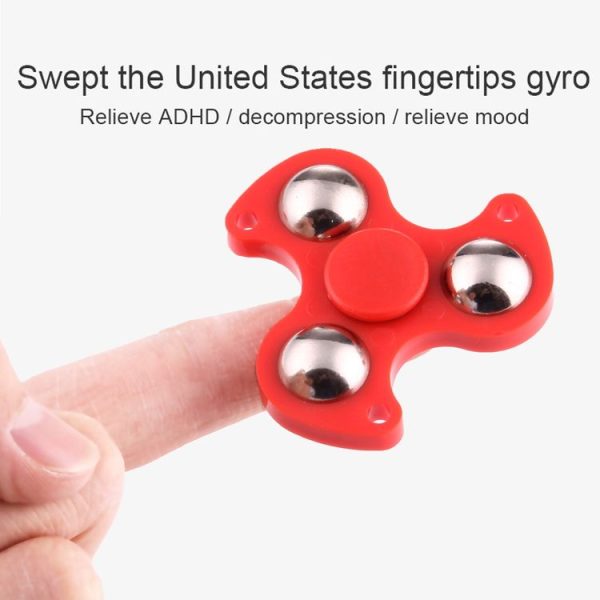 Fidget Spinner Toy Stress Reducer Anti-Anxiety Toy for Children and Adults, 4 Minutes Rotation Time, Plastic Three Leaves Whirlwind, Big Ceramic Beads Bearing (Red) - Image 6