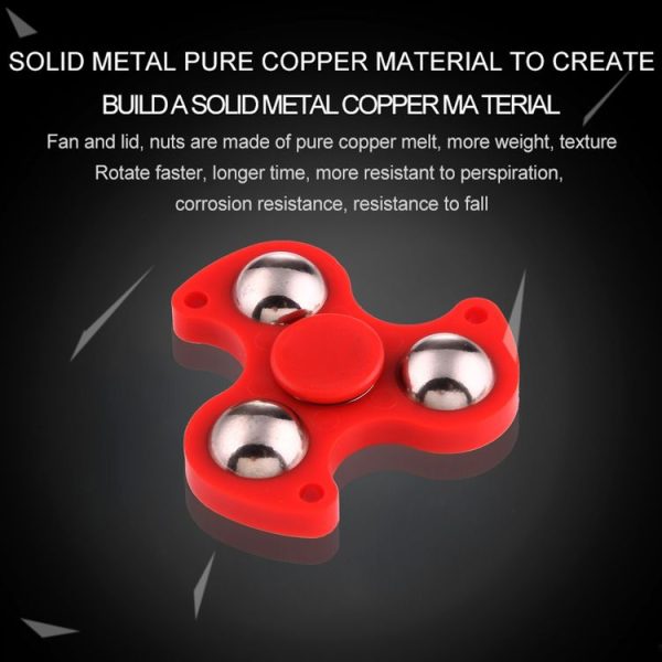 Fidget Spinner Toy Stress Reducer Anti-Anxiety Toy for Children and Adults, 4 Minutes Rotation Time, Plastic Three Leaves Whirlwind, Big Ceramic Beads Bearing (Red) - Image 7