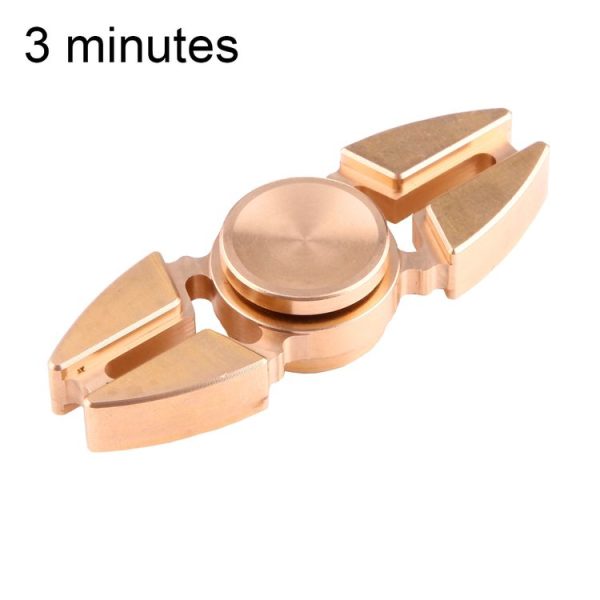 Fidget Spinner Toy Stress Reducer Anti-Anxiety Toy for Children and Adults, 3 Minutes Rotation Time, Small Steel Beads Bearing + Copper Material, Crabs Two Leaves (Gold)