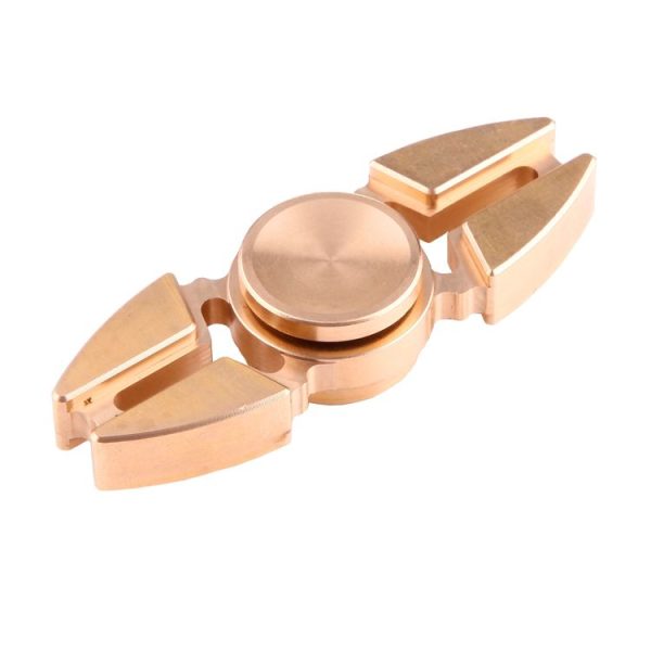 Fidget Spinner Toy Stress Reducer Anti-Anxiety Toy for Children and Adults, 3 Minutes Rotation Time, Small Steel Beads Bearing + Copper Material, Crabs Two Leaves (Gold) - Image 2