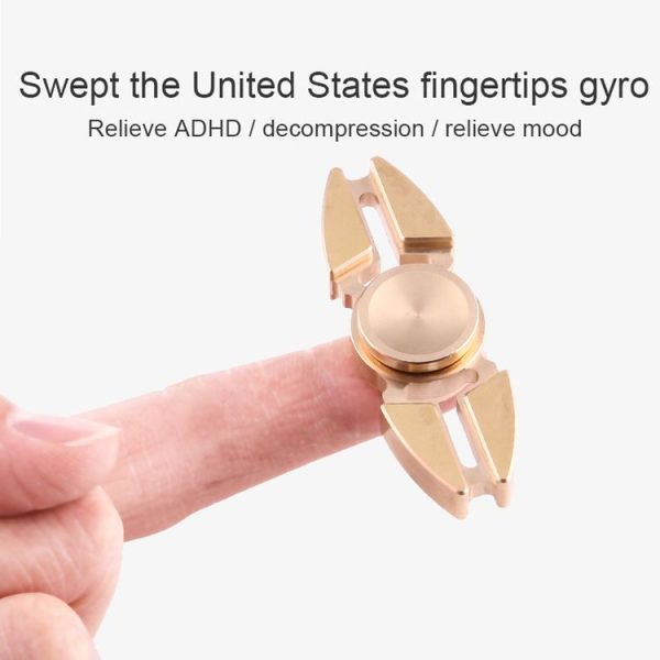 Fidget Spinner Toy Stress Reducer Anti-Anxiety Toy for Children and Adults, 3 Minutes Rotation Time, Small Steel Beads Bearing + Copper Material, Crabs Two Leaves (Gold) - Image 5