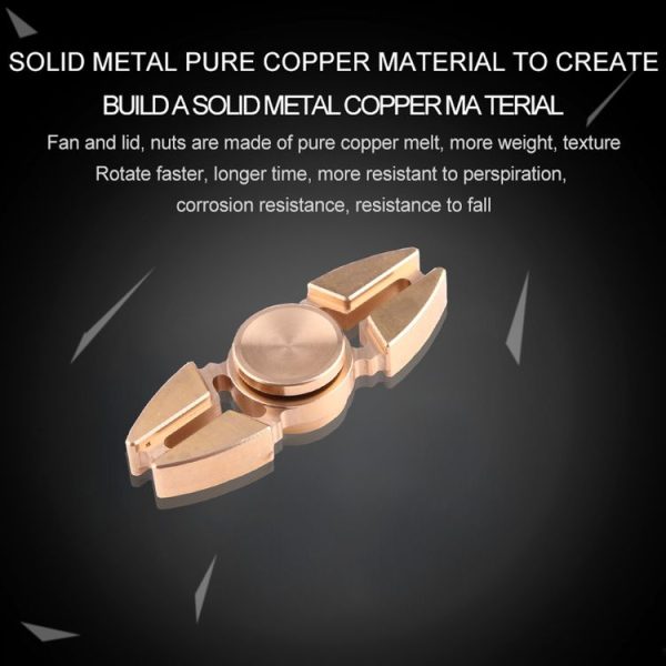Fidget Spinner Toy Stress Reducer Anti-Anxiety Toy for Children and Adults, 3 Minutes Rotation Time, Small Steel Beads Bearing + Copper Material, Crabs Two Leaves (Gold) - Image 6