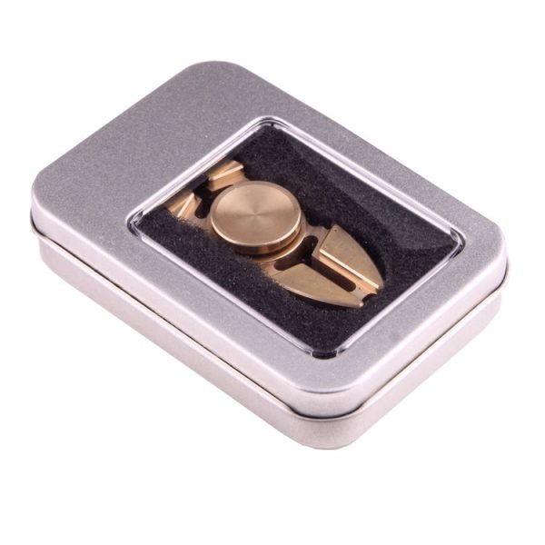 Fidget Spinner Toy Stress Reducer Anti-Anxiety Toy for Children and Adults, 3 Minutes Rotation Time, Small Steel Beads Bearing + Copper Material, Crabs Two Leaves (Gold) - Image 8