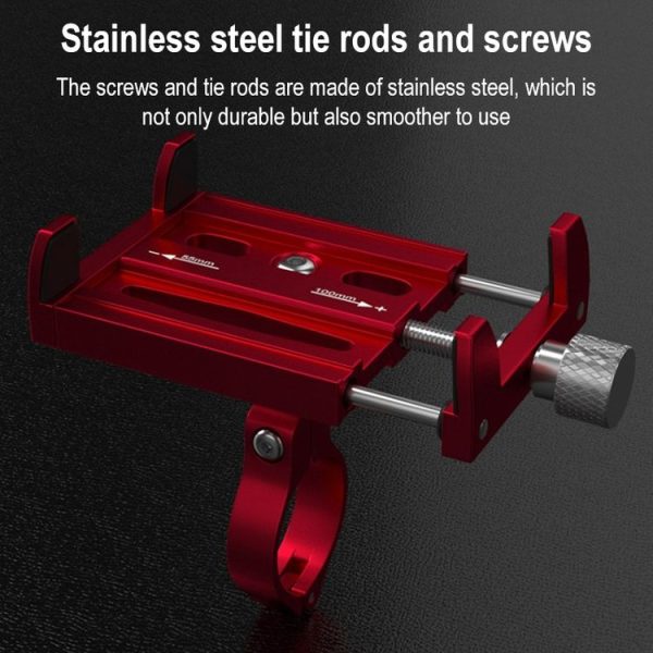BIKERSAY MP005 Bicycle Aluminum Alloy Mobile Phone Holder Motorcycle Handlebar Bracket (Red) - Image 5