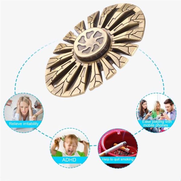 Butterfly Fish Type Fidget Spinner Toy Stress Reducer Anti-Anxiety Toy for Children and Adults, 3.5 Minutes Rotation Time, R188 Ceramics Beads Bearing + Zinc Alloy Material (Gold) - Image 10
