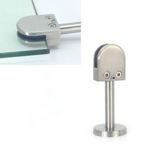 201 Stainless Steel Glass Fish Mouth Support Rod Fixing Clip with 14x60mm Rod, Specification: L