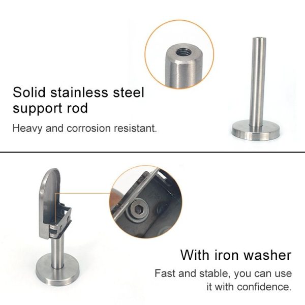 201 Stainless Steel Glass Fish Mouth Support Rod Fixing Clip with 14x100mm Rod, Specification: S - Image 4