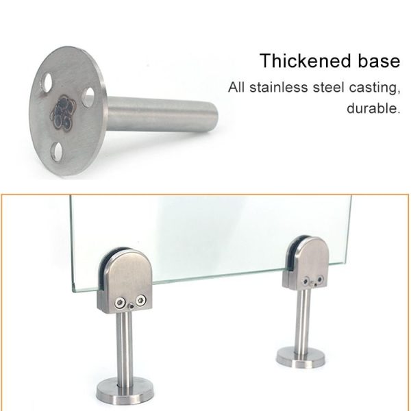 201 Stainless Steel Glass Fish Mouth Support Rod Fixing Clip with 14x100mm Rod, Specification: S - Image 5