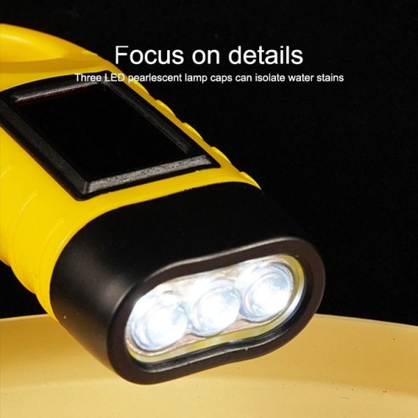 AOTU AT5503 Outdoor Solar Hand-Crank Power Emergency LED Flashlight (Yellow) - Image 5