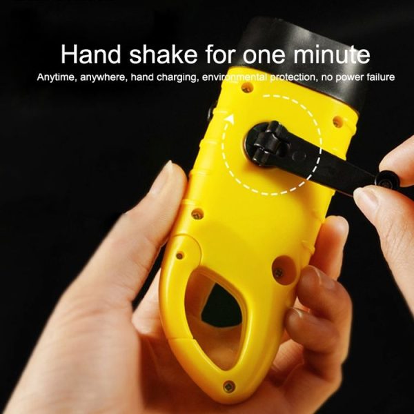 AOTU AT5503 Outdoor Solar Hand-Crank Power Emergency LED Flashlight (Yellow) - Image 6