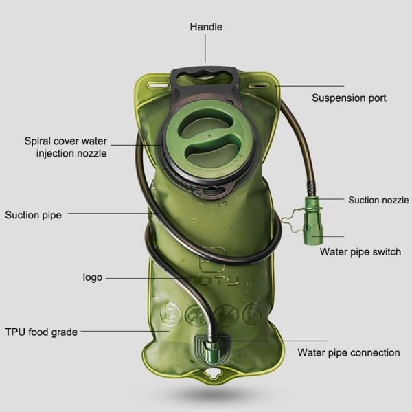 AOTU AT6602 2L TPU Outdoor Sports Drinking Water Bag (Green) - Image 3
