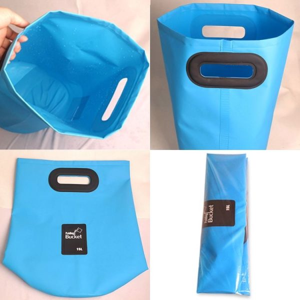 Outdoor Portable Folding Sink PVC Collapsible Bucket, Capacity: 15L (Dark Blue) - Image 4