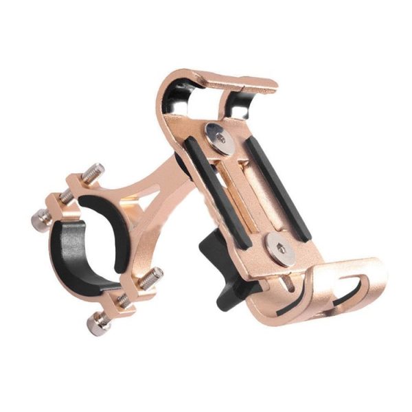 Universal Non-rotatable Aluminum Alloy Fixing Frame Motorcycle Bicycle Mobile Phone Holder (Gold) - Image 2