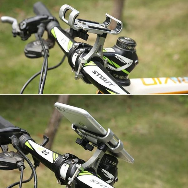 Universal Non-rotatable Aluminum Alloy Fixing Frame Motorcycle Bicycle Mobile Phone Holder (Gold) - Image 7