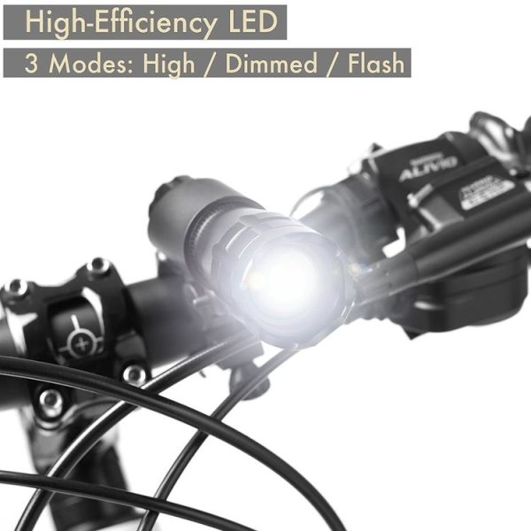 5W Mountain Bike Headlight Zoom Glare Waterproof Flashlight Set Car Headlight + Taillight (Set One) - Image 4