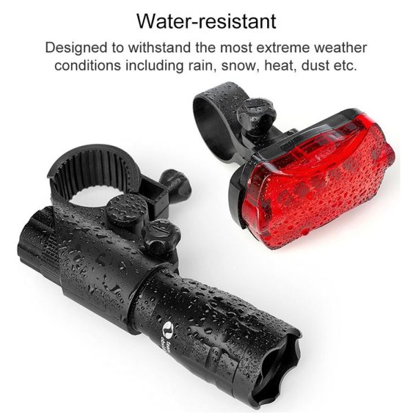 5W Mountain Bike Headlight Zoom Glare Waterproof Flashlight Set Car Headlight + Taillight (Set One) - Image 5