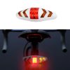 Bicycle Tail Light Intelligent Wireless Remote Control Turn Signal Warning Light (White)