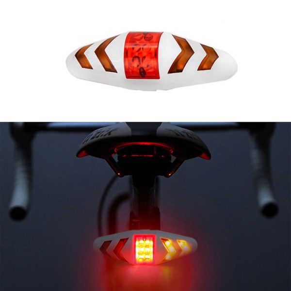 Bicycle Tail Light Intelligent Wireless Remote Control Turn Signal Warning Light (White)