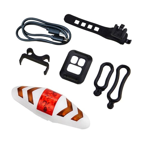 Bicycle Tail Light Intelligent Wireless Remote Control Turn Signal Warning Light (White) - Image 2
