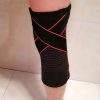 Sports High Elastic Shockproof Non-slip Silicone Knee Support Guards with Pressure Strip Size: L - Image 9