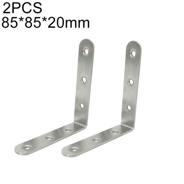 2pcs Stainless Steel 90 Degree Angle Bracket, Corner Brace Joint Bracket Fastener Furniture Cabinet Screens Wall (85mm)